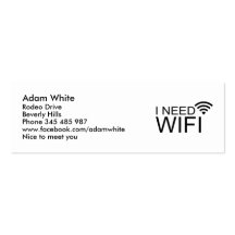 Necesito Internet del wifi Tarjetas De Visita