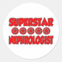 Nefrólogo de la superestrella etiqueta redonda
