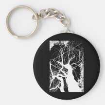 NEGATIVA BLANCO Y NEGRO DEL ÁRBOL WEBBY LLAVERO