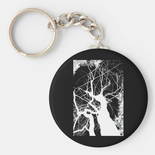 NEGATIVA BLANCO Y NEGRO DEL ÁRBOL WEBBY LLAVERO
