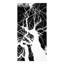 NEGATIVA BLANCO Y NEGRO DEL ÁRBOL WEBBY TARJETAS PERSONALES