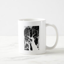 NEGATIVA BLANCO Y NEGRO DEL ÁRBOL WEBBY TAZAS