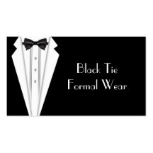 Negocio blanco formal del smoking del lazo negro tarjetas de visita