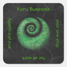 negocio del koru calcomania cuadradas