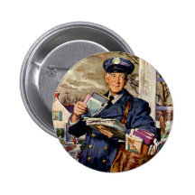 Negocio del vintage, entrega del cartero del carte pin
