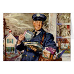 Negocio del vintage, entrega del cartero del carte tarjetón