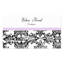 Negocio elegante blanco y negro Cardss del damasco Tarjetas De Visita