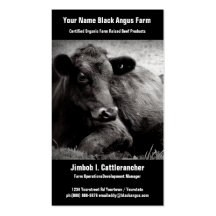 Negocio negro del rancho o de la granja de la carn plantilla de tarjeta de negocio