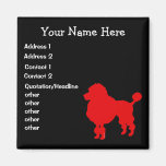 Negocio personalizado caniche rojo imán de frigorífico