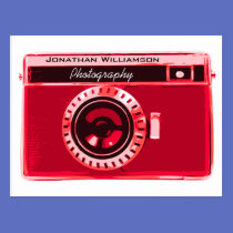 Negocio rojo de la fotografía de la cámara del ter tarjetas postales