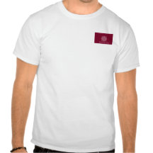 Negocio rojo del monograma del vintage de Borgoña Camisetas