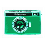 Negocio verde retro de la fotografía de la cámara  postal