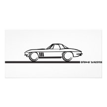 Negro 1965 de Hardtop de la pastinaca del Corvette Tarjeta Con Foto Personalizada