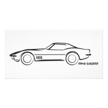 Negro 1968 de Hardtop del Corvette Tarjeta Personal Con Foto