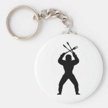Negro anormal del icono del Bbq Llavero Personalizado