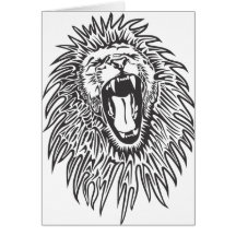 negro-blanco-león-vector tarjetas