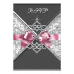 Negro blanco RSVP del rosa de los diamantes Anuncios Personalizados