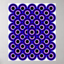 Negro blanco violeta azul de los ojos del arte de  posters