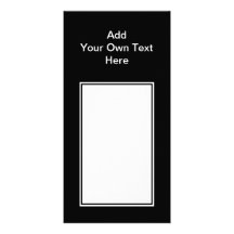 Negro con el texto blanco del área y del personali tarjeta fotográfica personalizada