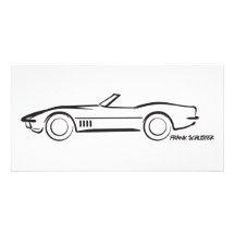 Negro convertible 1968 del Corvette Tarjetas Con Fotos Personalizadas