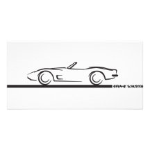 Negro convertible 1973 del Corvette Tarjetas Fotograficas