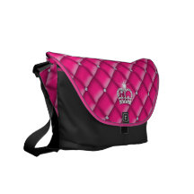 Negro copetudo lindo del rosa de la corona del dia bolsa de mensajería