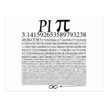 Negro cuadrado del pi tarjeta postal