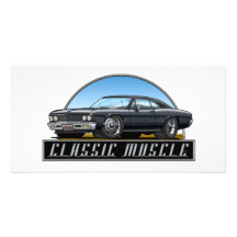 Negro de 66 Chevelle Tarjetas Fotográficas Personalizadas
