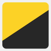 Negro de Anarcho y amarillo capitalistas Calcomanías Cuadradass