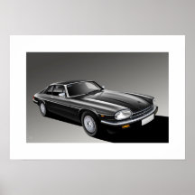 Negro de Jaguar XJ-S Poster