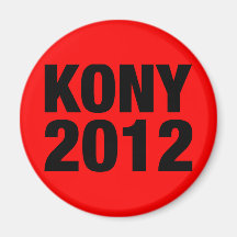 Negro de Kony 2012 en rojo Imán De Nevera