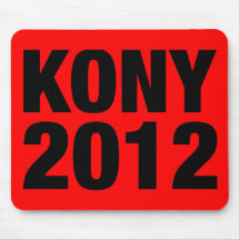 Negro de Kony 2012 en rojo Tapete De Ratón