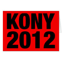 Negro de Kony 2012 en rojo Tarjetón