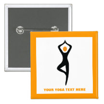Negro de la actitud del árbol de la yoga, personal pins