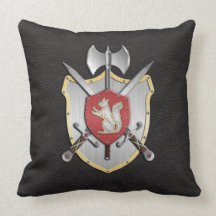 Negro de la ardilla del escudo de la batalla almohadas