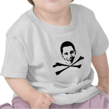 Negro de la bandera pirata de Barack Obama Camiseta