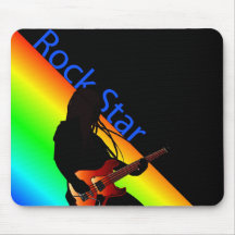 Negro de la estrella del rock alfombrillas de ratones
