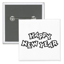 Negro de la Feliz Año Nuevo Pin
