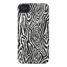 Negro de la impresión del dibujo de la cebra de Me iPhone 4 Case-Mate Cárcasa