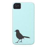 Negro de la silueta del pájaro del gorrión y caja  Case-Mate iPhone 4 cobertura