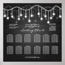 Negro de las estrellas de la carta del asiento del posters