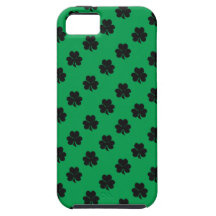 Negro de los tréboles en verde iPhone 5 Case-Mate carcasas