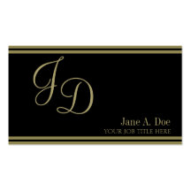 Negro de lujo de YourProfession/rayas del oro Tarjetas De Visita