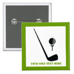 Negro del club de golf y de la bola, personalizado pins