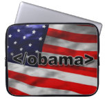 Negro del código de Obama del extremo en blanco Funda Ordendadores
