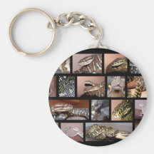 Negro del collage del reptil de Steph Llaveros Personalizados