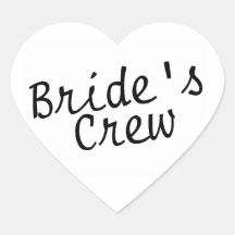 Negro del equipo de las novias calcomanía corazón personalizadas