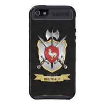 Negro del escudo de la batalla del gallo iPhone 5 carcasas