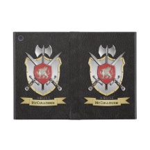 Negro del escudo de la batalla del grifo iPad mini protectores