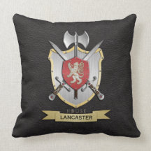 Negro del escudo de la batalla del león almohadas